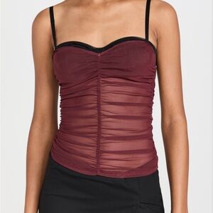 miaou black and red corset top size small